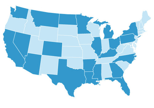 Map of where PEG has traveled for shoots