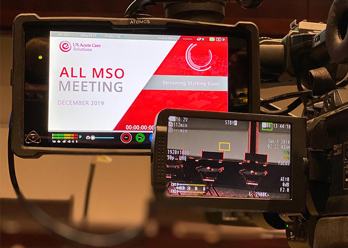 Close-up of Atomos monitor on camera 