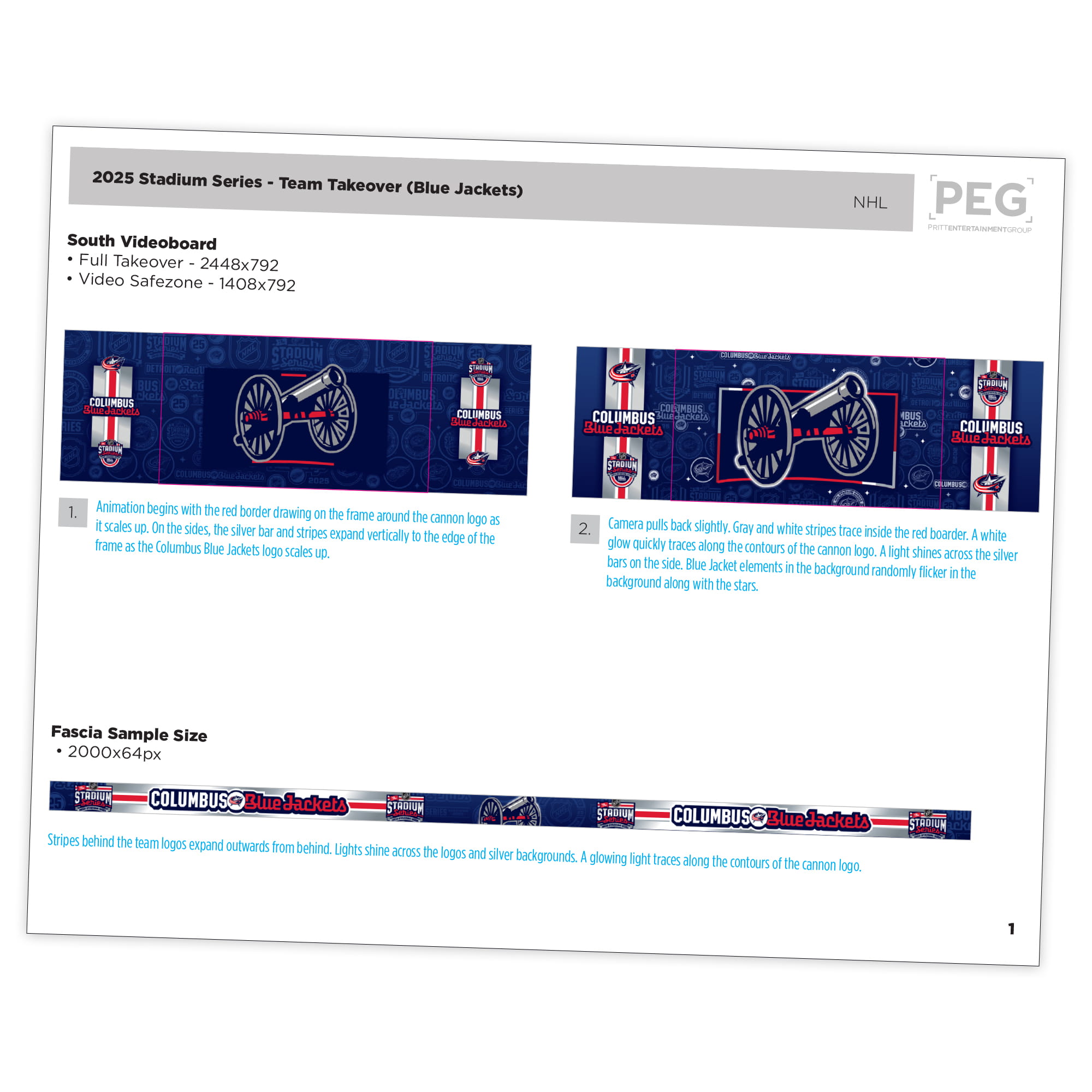 2025 NHL Stadium Series Team Takeover Storyboards Columbus Blue Jackets round shape